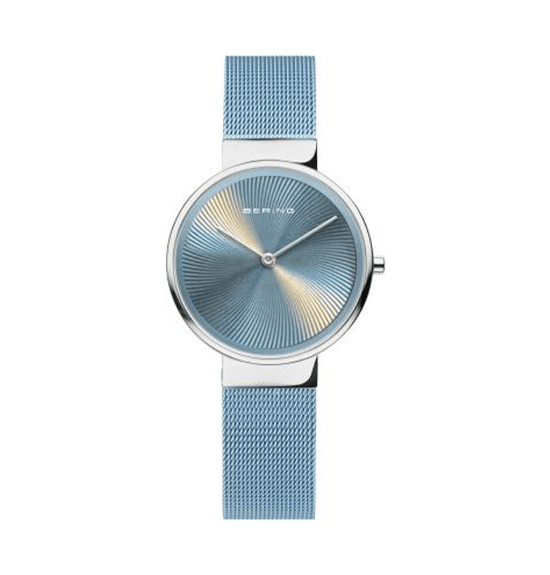 Bering Damenuhr Classic Collection 19031-308 Blau, Türkis, Silber