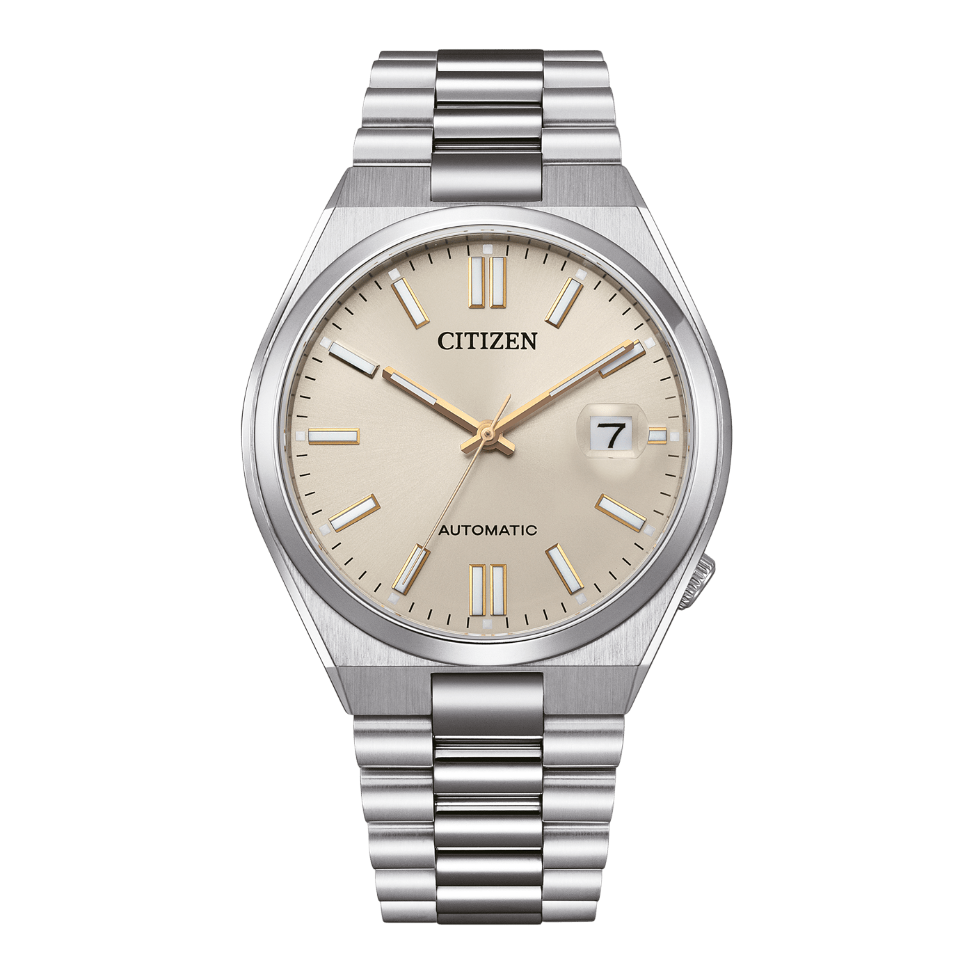 Citizen Automatik NJ0151-88W Herren Armbanduhr Silber Beige