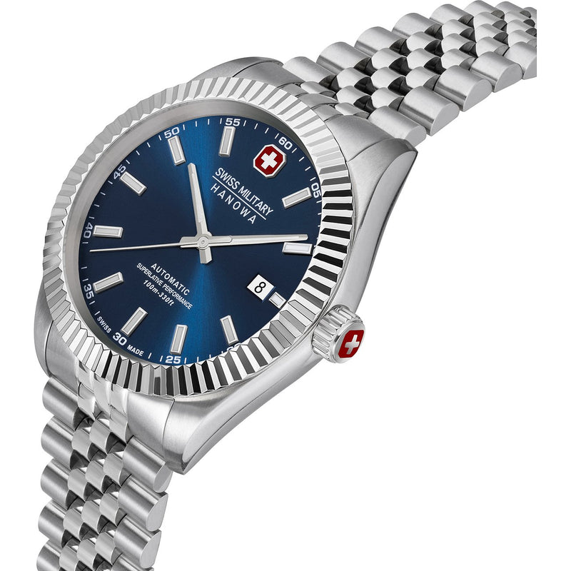 Swiss Military Hanowa Diligenter SMWGL0002102 Automatik Herren Blau Silber Edelstahl CLOCKCHASERS