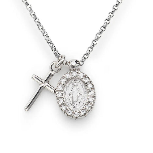 Amen Rhodium Cross Miracolosa Silberhalskette 925 Sterling Silber - CLCMZB - Jetzt bei clockchasers.com kaufen