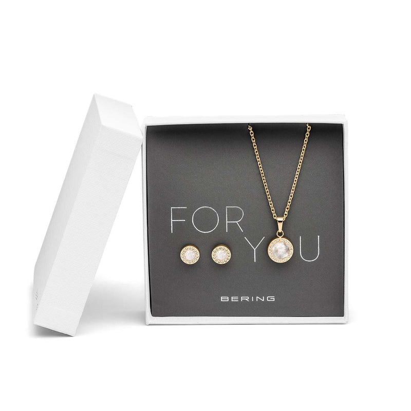 Bering Ohrstecker Arctic Symphony Collection Set mit Halskette - 427 - 707 - Gold - Jetzt bei clockchasers.com kaufen