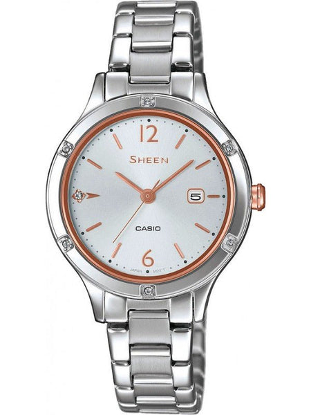 Casio Sheen SHE-4533D-7AUER Armbanduhr Damen, Roségold, Silber