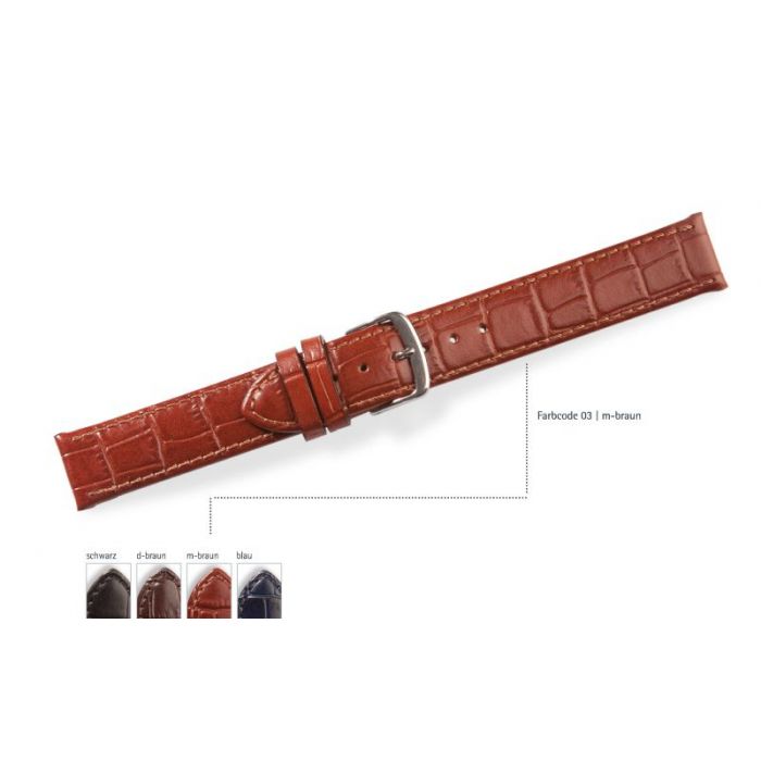 Fluco Classic Kroko Lederband - 373M - 03 - 20 - Jetzt bei clockchasers.com kaufen