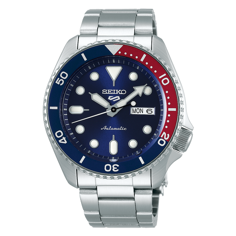 Seiko 5 Sports SRPD53K1 Automatik Herren Armbanduhr Rot Blau