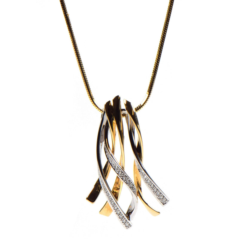 Halskette 333er Gelbgold mit Anhänger 585er Gelbgold und Diamanten 0,13 Karat - 22486 - Jetzt bei clockchasers.com kaufen