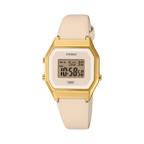 Casio Vintage Mini LA680WEGL 4EF Damen Armbanduhr Gold Rosa Resin CLOCKCHASERS