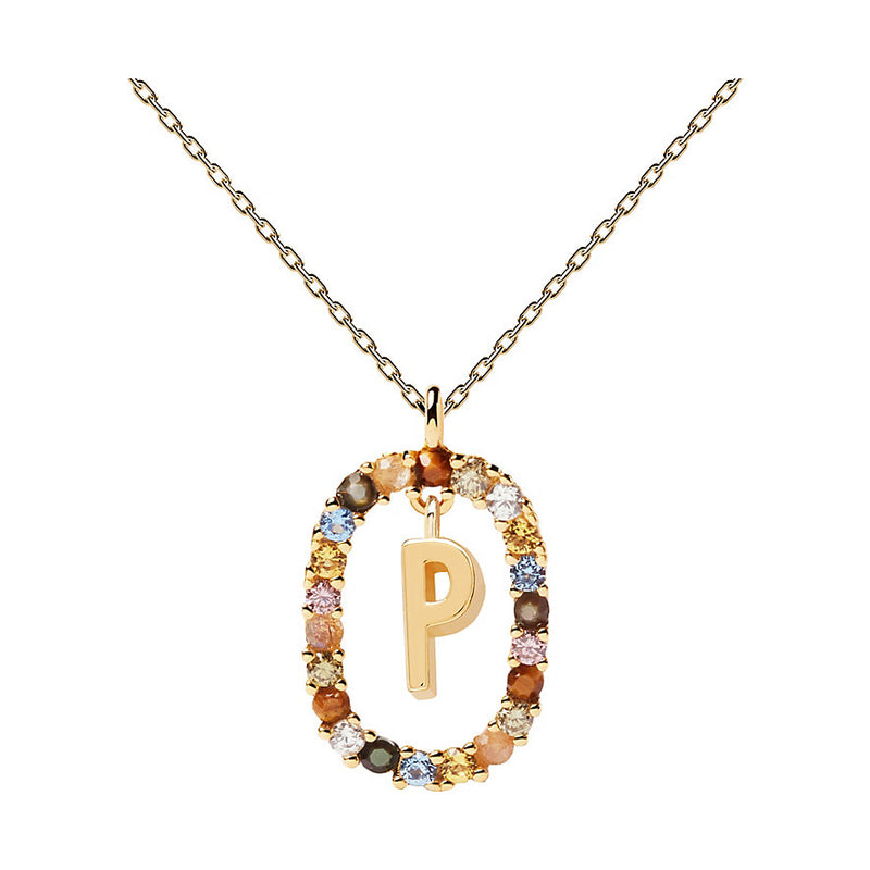 PD Paola Letter P Goldhalskette 925 Sterling Silber