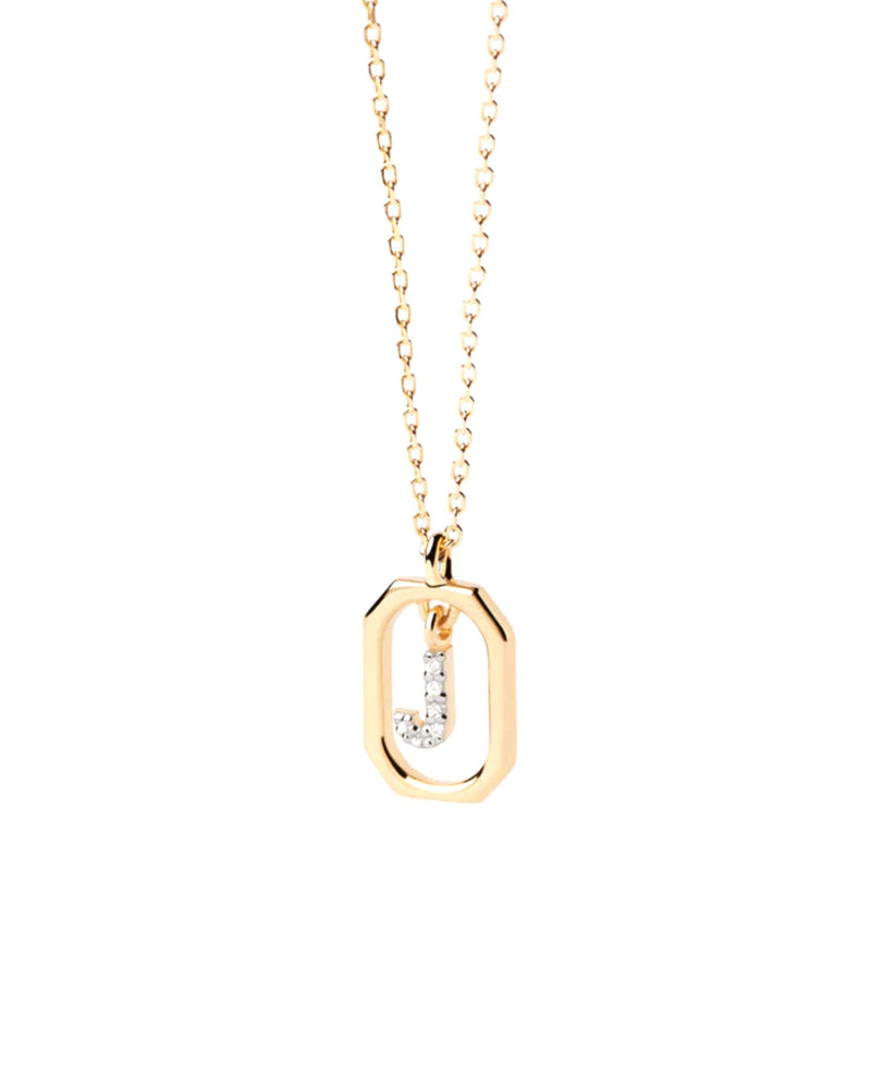 PD Paola Letter Mini J Goldhalskette 925 Sterling Silber - CO01 - 521 - U - Jetzt bei clockchasers.com kaufen