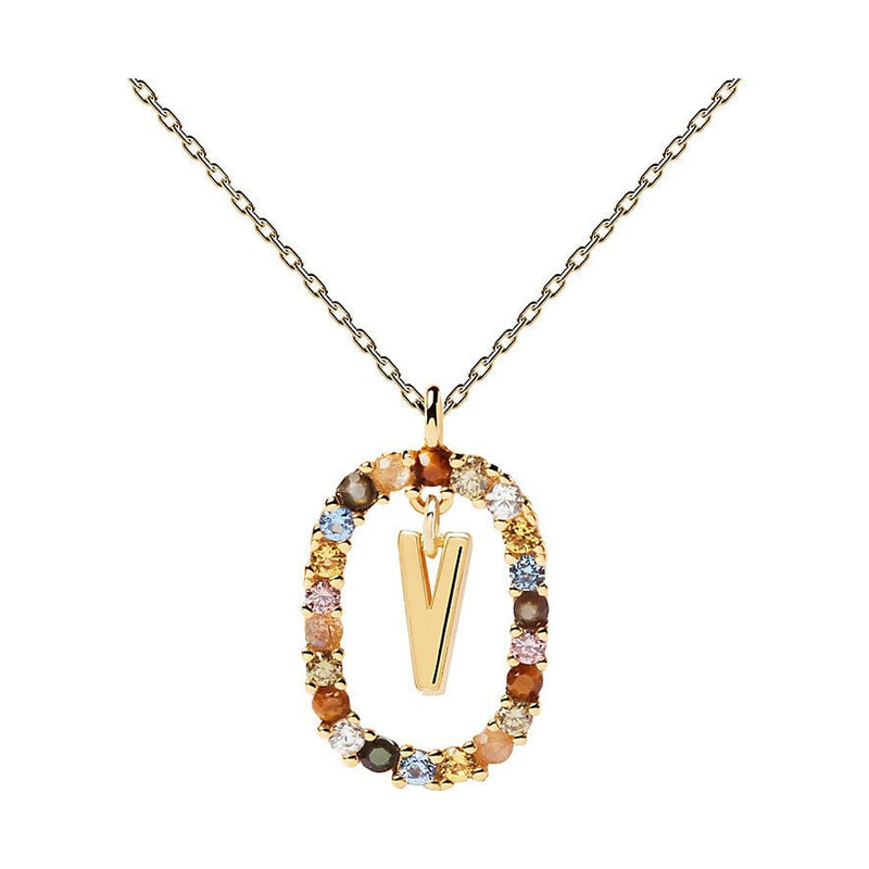 PD Paola Letter V Goldhalskette 925 Sterling Silber - CO01 - 281 - U - Jetzt bei clockchasers.com kaufen