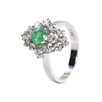 Ring 585er Weißgold Diamanten 0,88 Karat Smaragd 0,47 Karat - 954 - Jetzt bei clockchasers.com kaufen