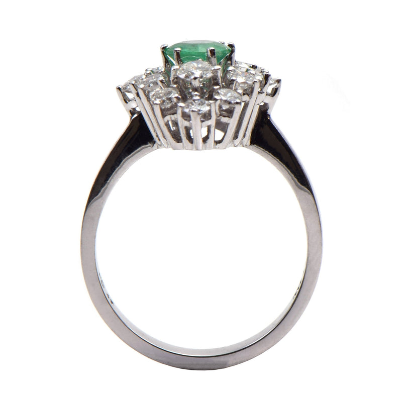 Ring 585er Weißgold Diamanten 0,88 Karat Smaragd 0,47 Karat - 954 - Jetzt bei clockchasers.com kaufen