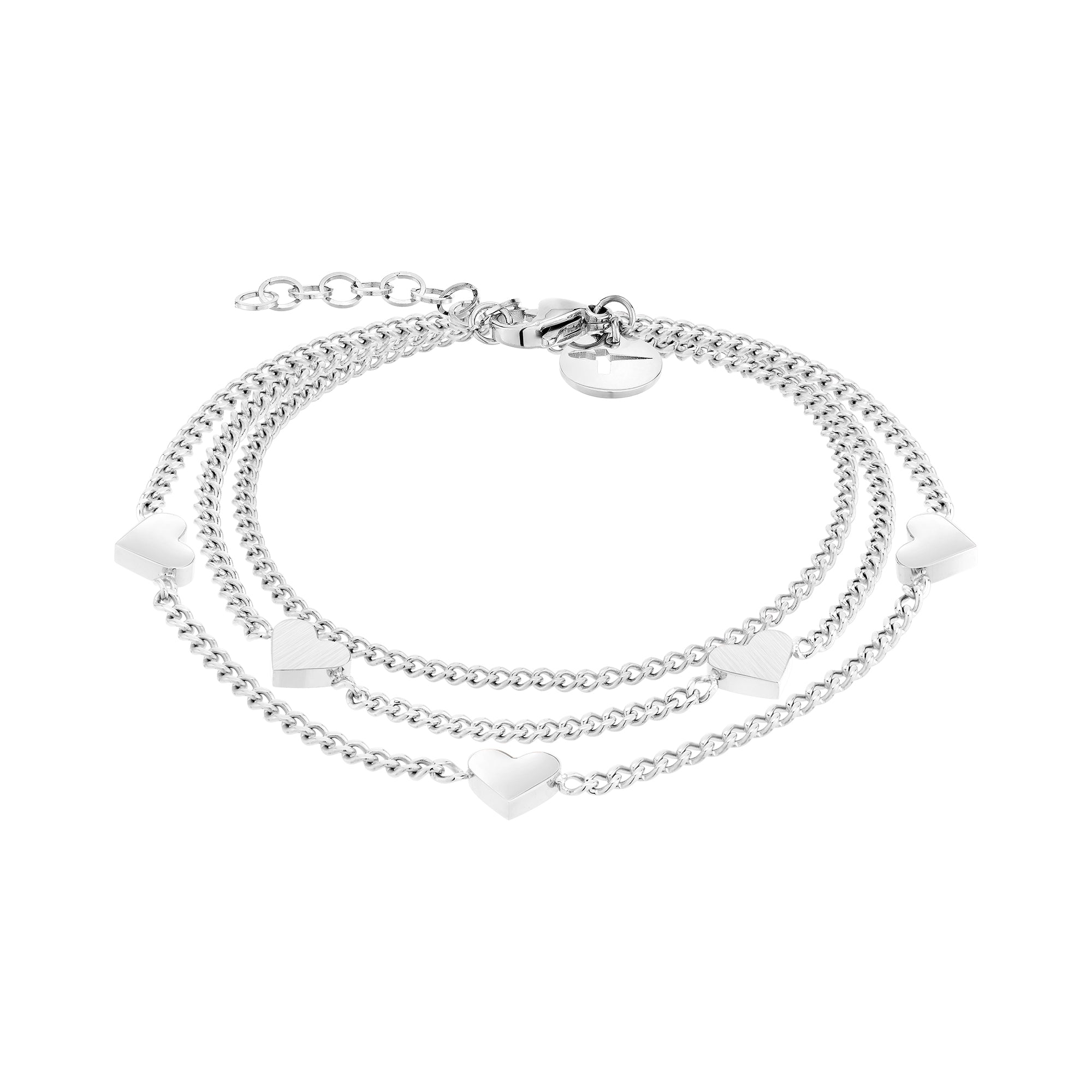 Tamaris Bracciale TJ Con 5 Ciondoli A Moneta – Acciaio Inossidabile Oro Lucido, 21 Cm